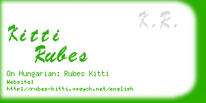 kitti rubes business card